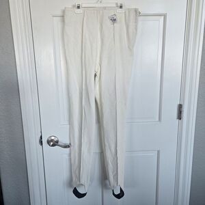 Vintage Bogner Corduroy‎ ski Pants Womans Size 8 Trouser Stirrup Pleat off-white